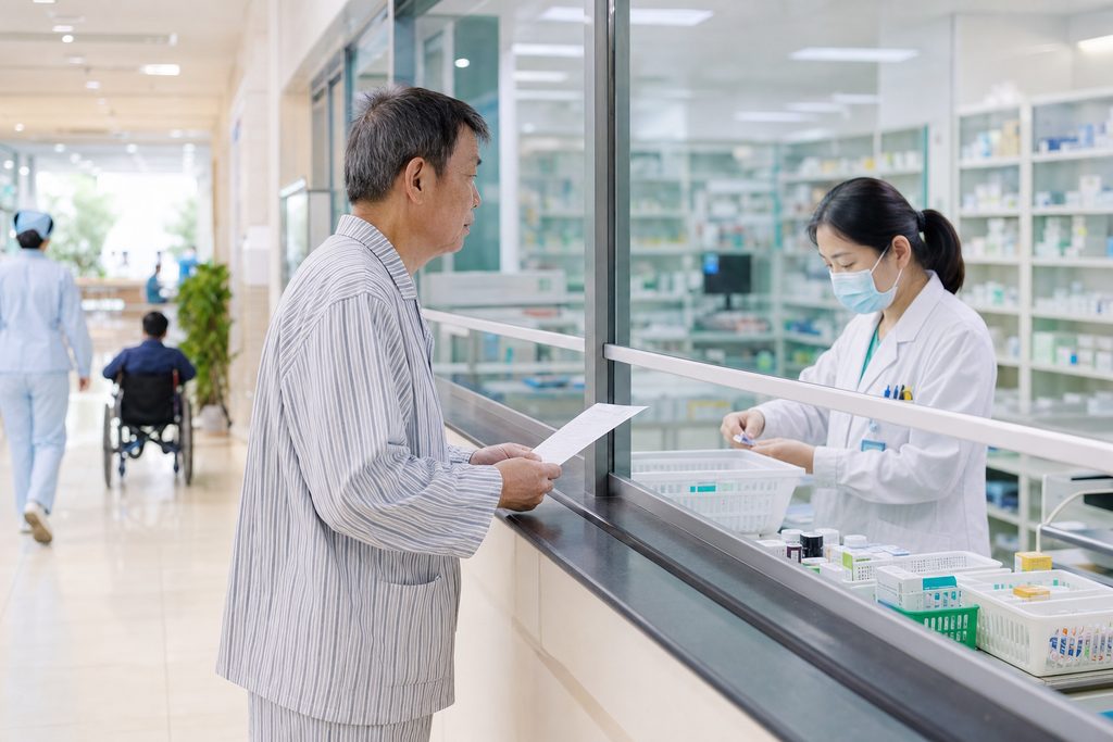 inpatient pharmacy cost China hospital - medical illustration