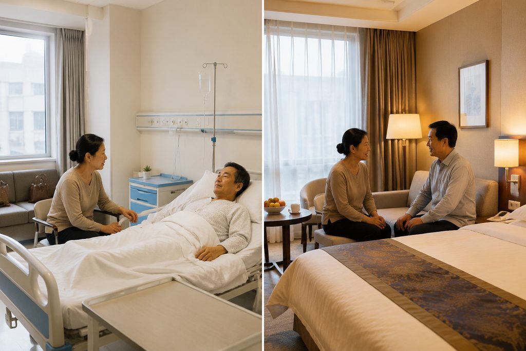 China hospital accommodation for family cost - medical illustration